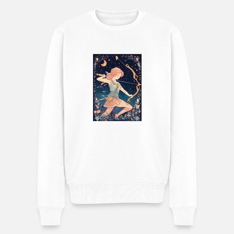 Sternzeichen Schütze - Männer Premium Bio Pullover - Weiß