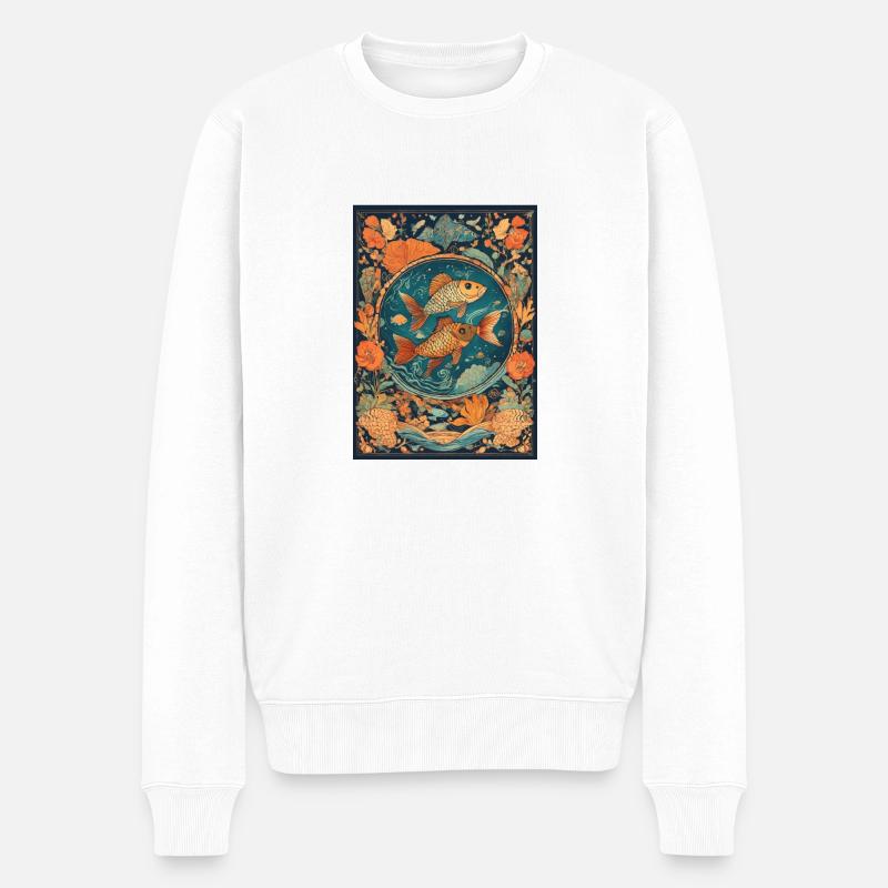 Sternzeichen Fische - Männer Premium Bio Pullover - Weiß