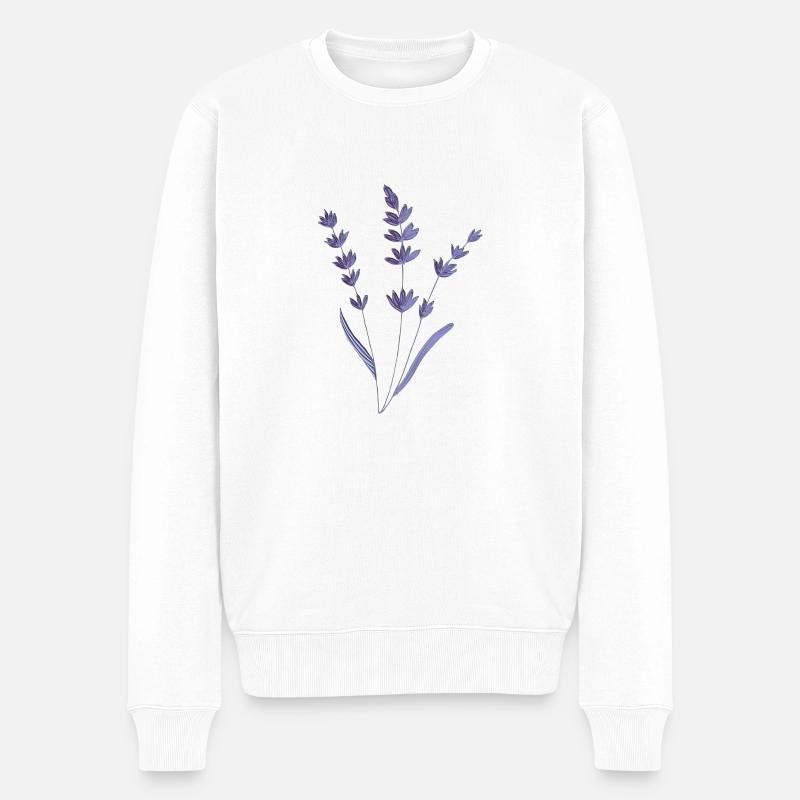 lavendel relief - Männer Premium Bio Pullover - Weiß