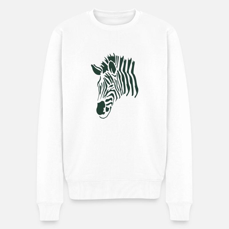zebra - Männer Premium Bio Pullover - Weiß