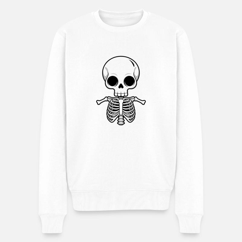 Skelett Halloween Kostüm - Männer Premium Bio Pullover - Weiß