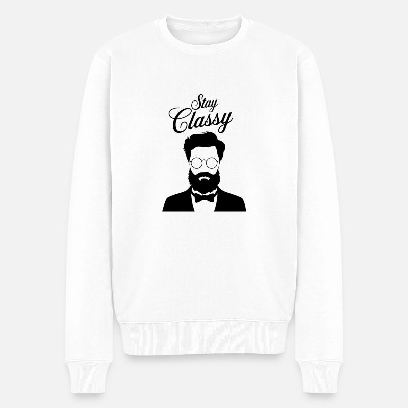 Élégance Moderne Hipster - Pull Premium bio Homme - blanc