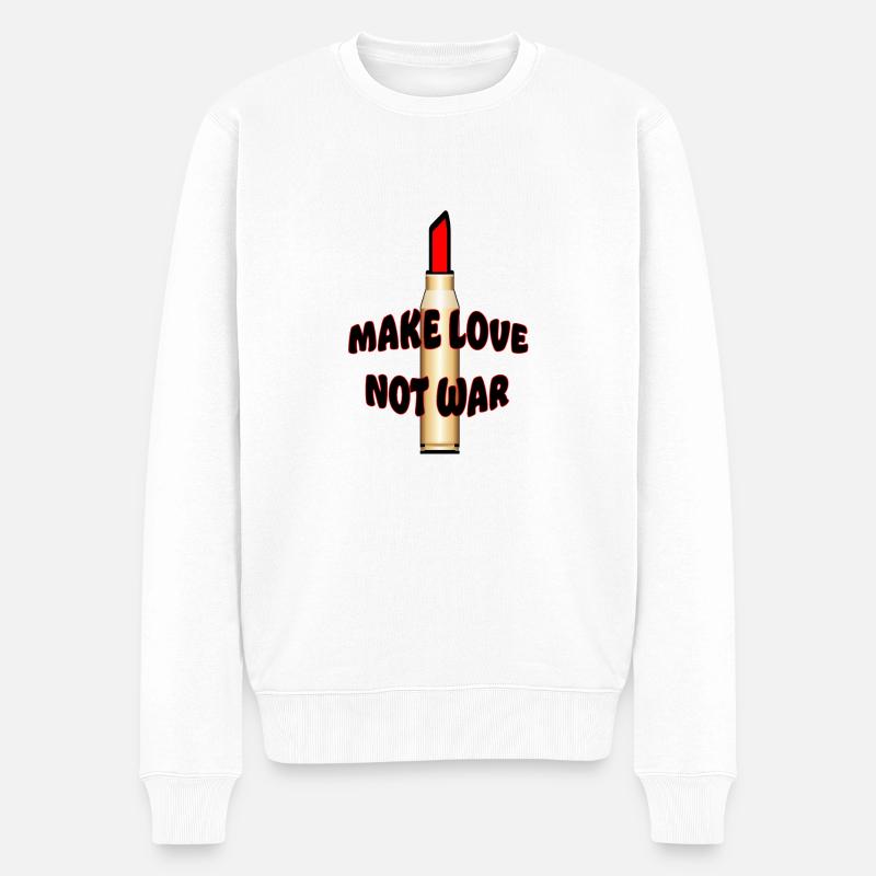 Make love not war - Pull Premium bio Homme - blanc