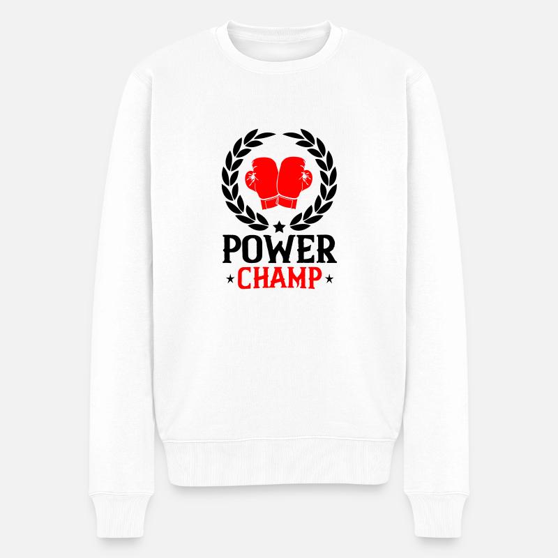 boxing champ - Männer Premium Bio Pullover - Weiß