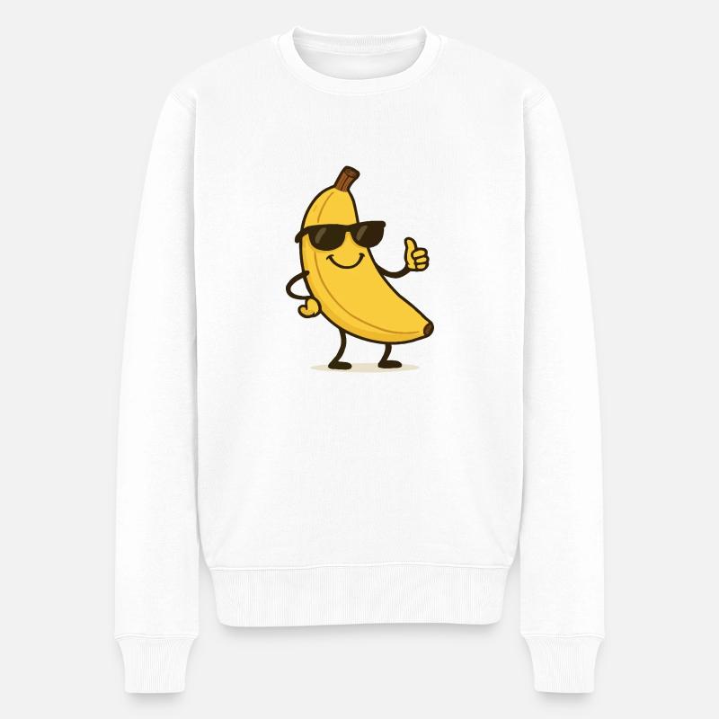 banane comic - Männer Premium Bio Pullover - Weiß