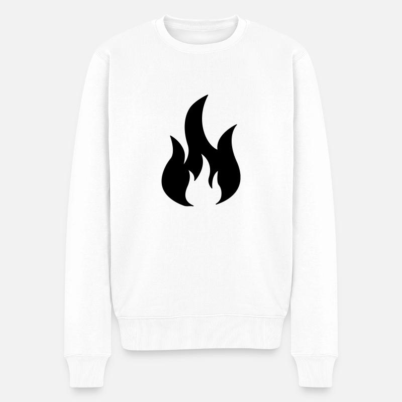 fire - Männer Premium Bio Pullover - Weiß