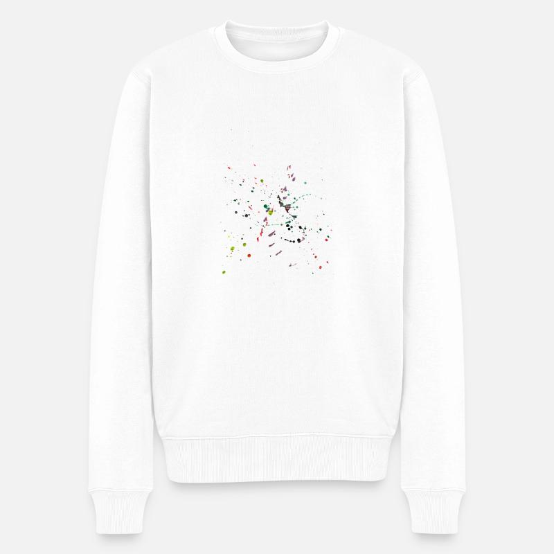 Taches de peinture - Pull Premium bio Homme - blanc