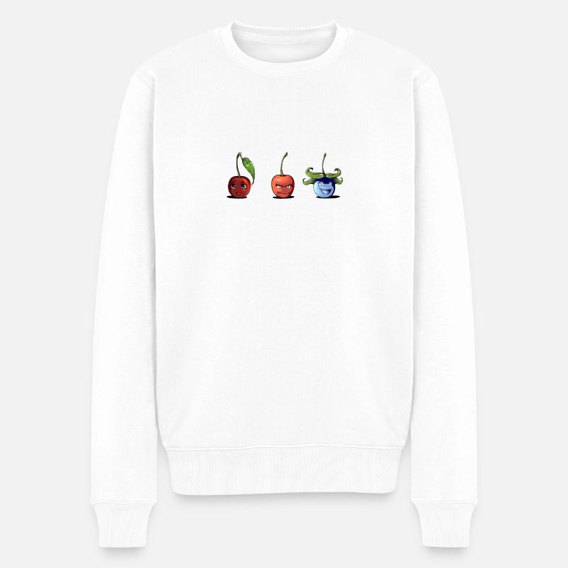 süße saure tolle Kirsche - Männer Premium Bio Pullover - Weiß
