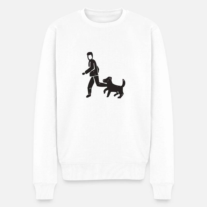 Hund - Männer Premium Bio Pullover - Weiß