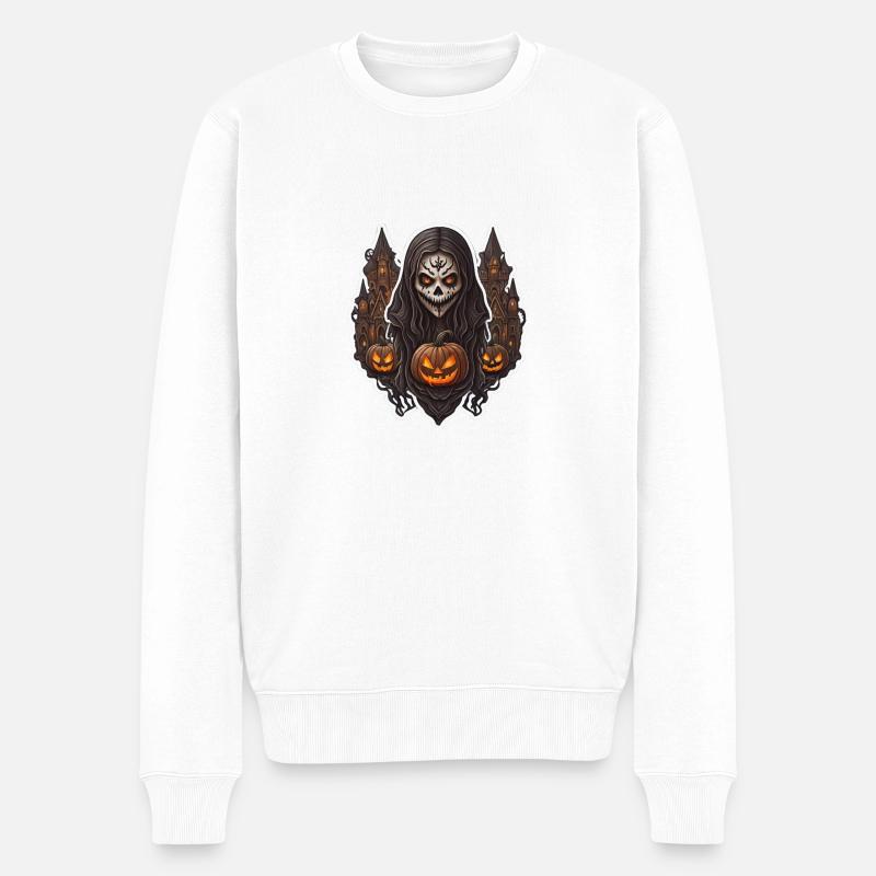 Halloween Zombie - Männer Premium Bio Pullover - Weiß