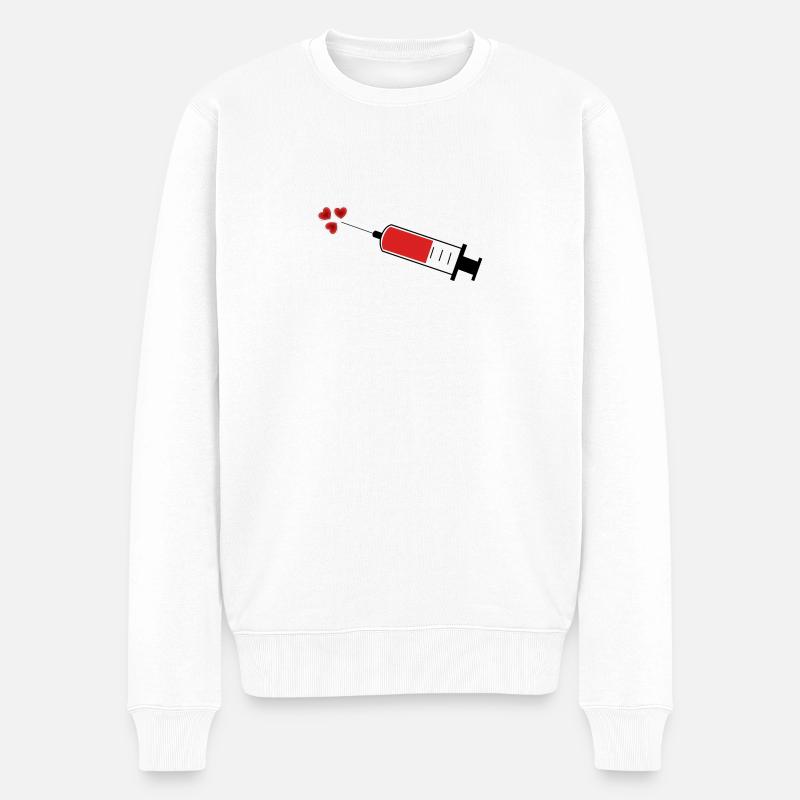 stechendes Herz - Männer Premium Bio Pullover - Weiß