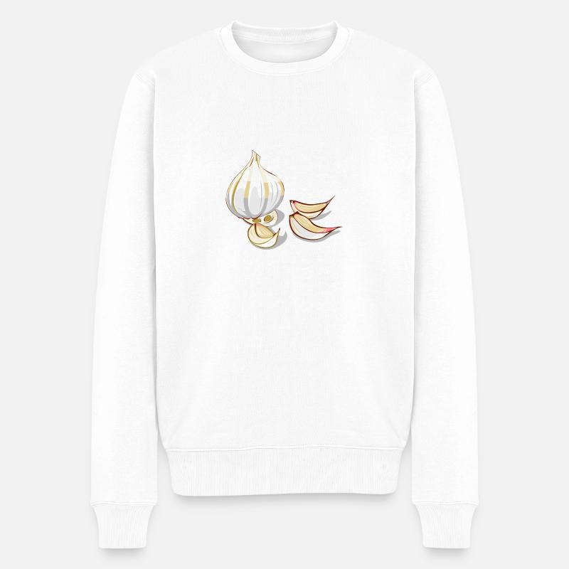 Knoblauch - Männer Premium Bio Pullover - Weiß