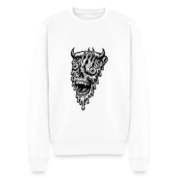 Pizza is my religion - Men's Premium Organic Jumper - white - Front - Thijin (182cm)
