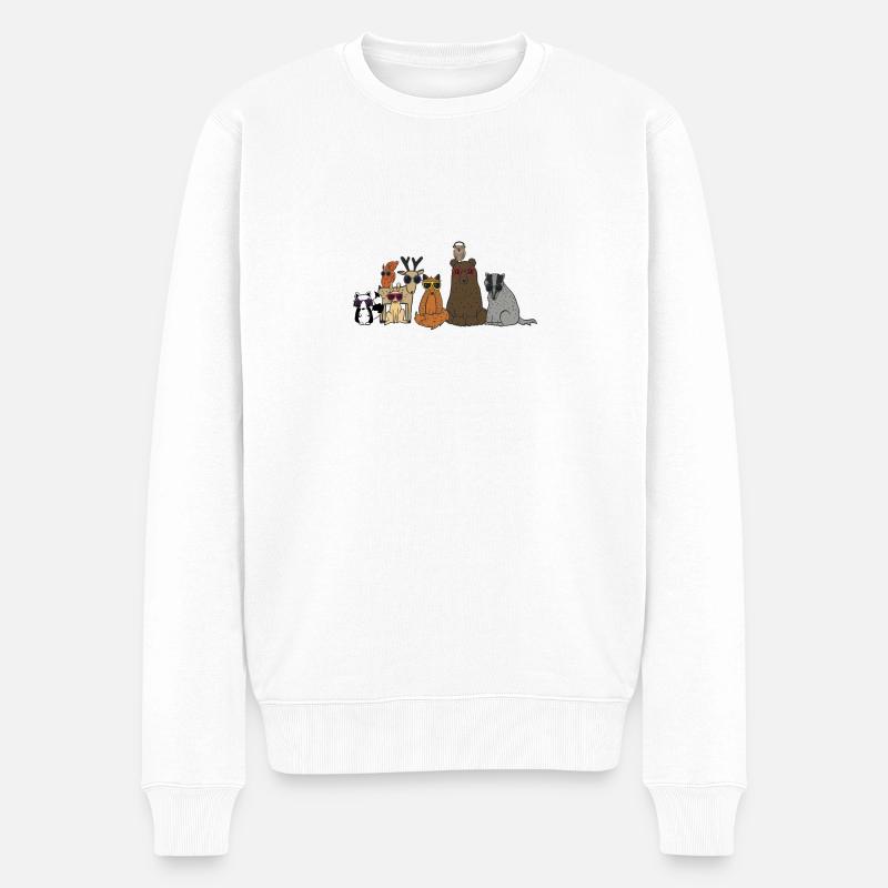 Die coolsten Waldtiere - Männer Premium Bio Pullover - Weiß