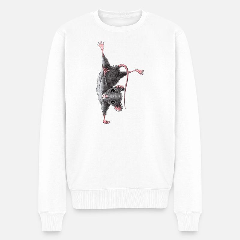 Maus - Männer Premium Bio Pullover - Weiß