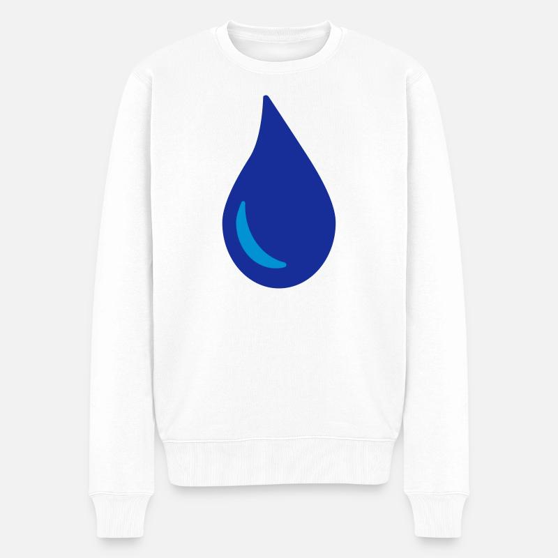 Wassertropfen - Männer Premium Bio Pullover - Weiß