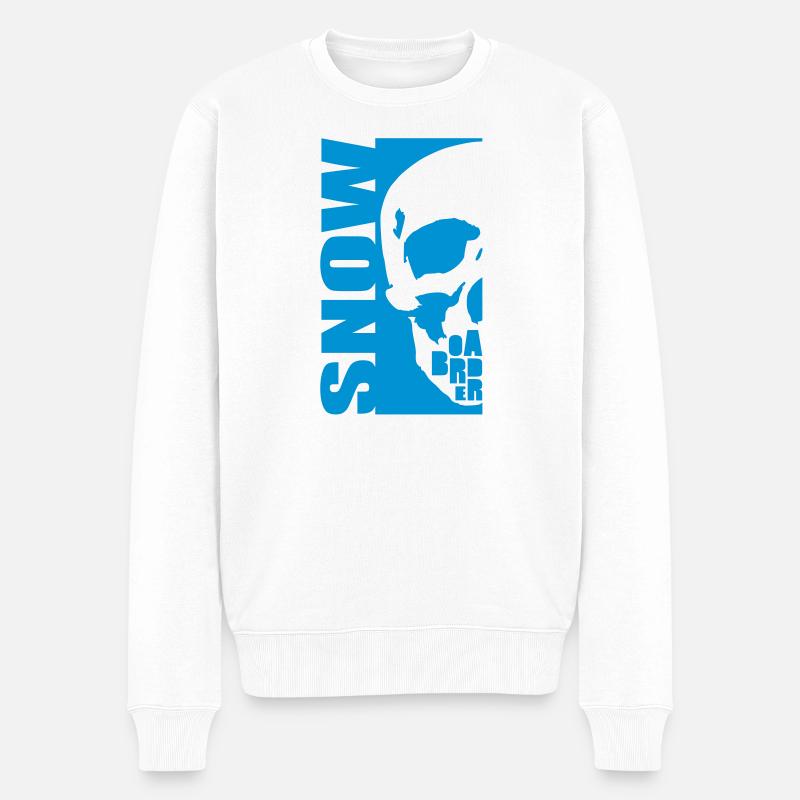snowboarder skull - Männer Premium Bio Pullover - Weiß