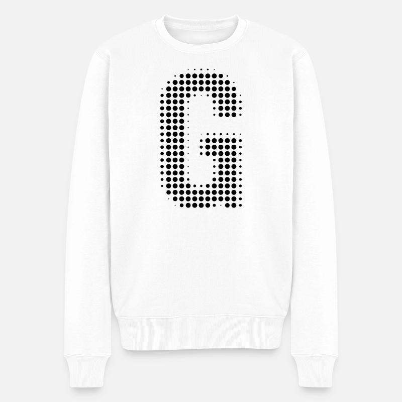 Lettre G initiale lettre points cadeau - Pull Premium bio Homme - blanc