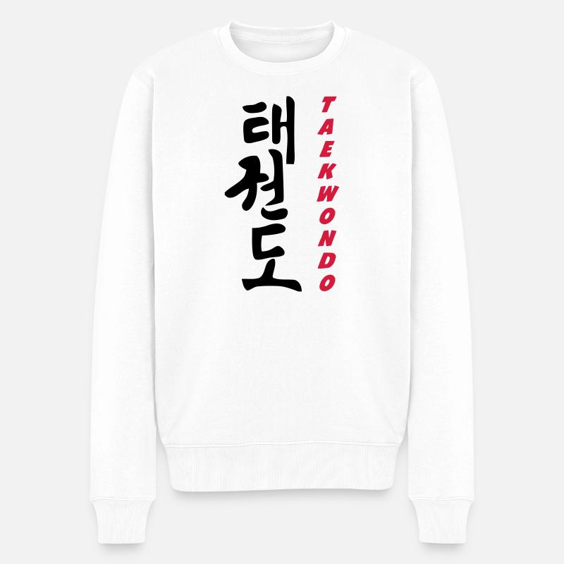 Taekwondo - Männer Premium Bio Pullover - Weiß