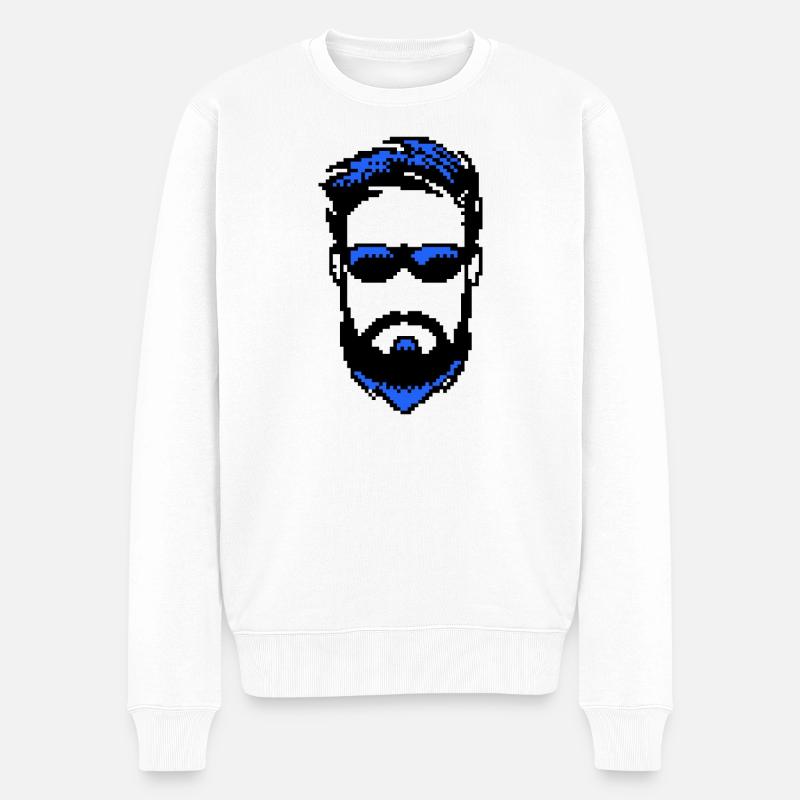 Bartträger Männlichkeit Bart ziegenbart - Männer Premium Bio Pullover - Weiß