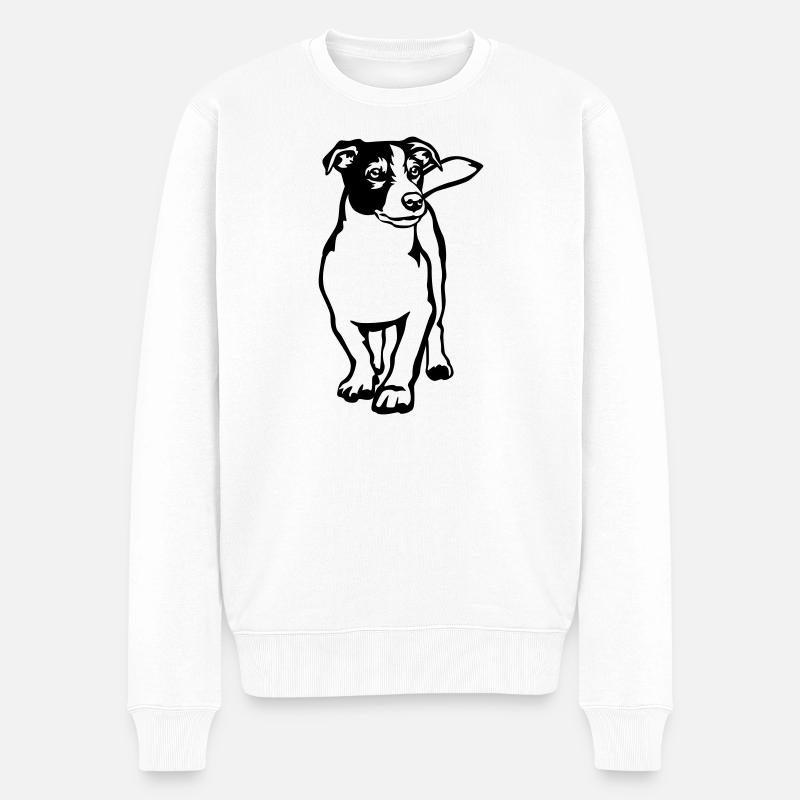 Jack Russell Terrier - Männer Premium Bio Pullover - Weiß