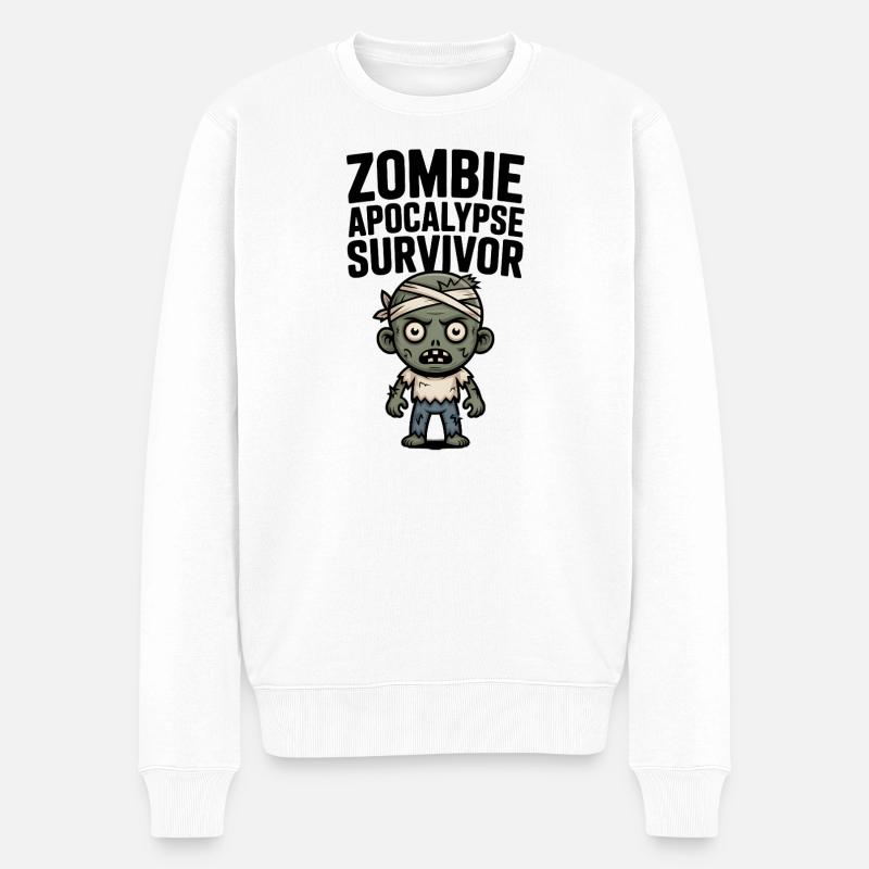 Zombie Apocalypse Überlebender - Männer Premium Bio Pullover - Weiß