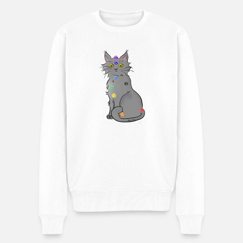 Chat-kra - Pull Premium bio Homme - blanc