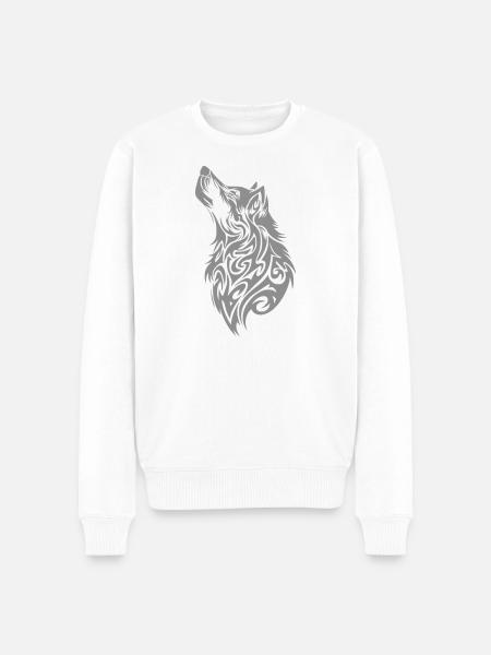 Nordic Wolf Tribal Tattoo - Men's Premium Organic Jumper - white