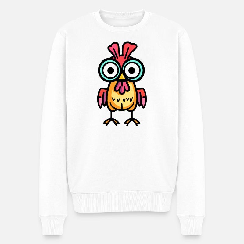 Huhn Halloween Comic Lustig - Männer Premium Bio Pullover - Weiß