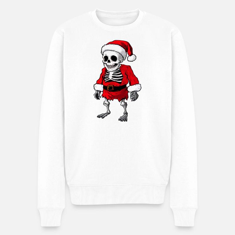 Squelettes Noël / Père Noël squelette - Pull Premium bio Homme - blanc