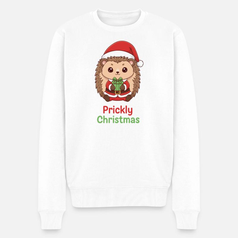 Hérisson de Noël épineux - Pull Premium bio Homme - blanc