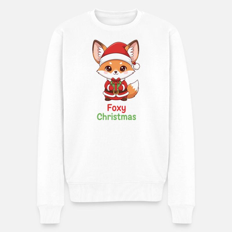 Foxy Christmas Gift Fox - Männer Premium Bio Pullover - Weiß