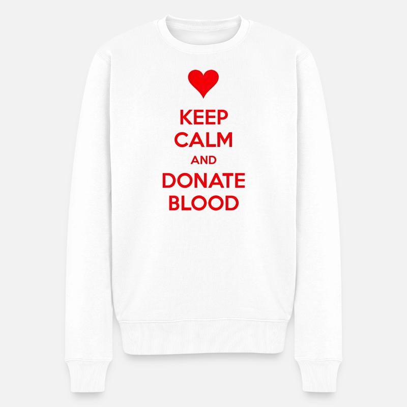 Restez calme et donnez du sang - Pull Premium bio Homme - blanc