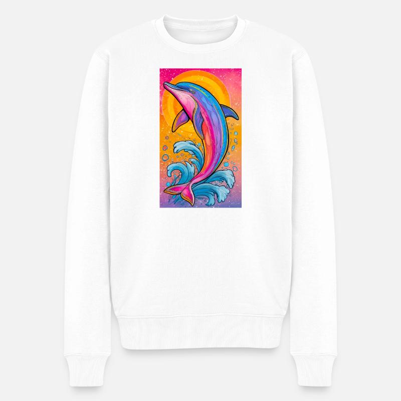 Delfin - Männer Premium Bio Pullover - Weiß