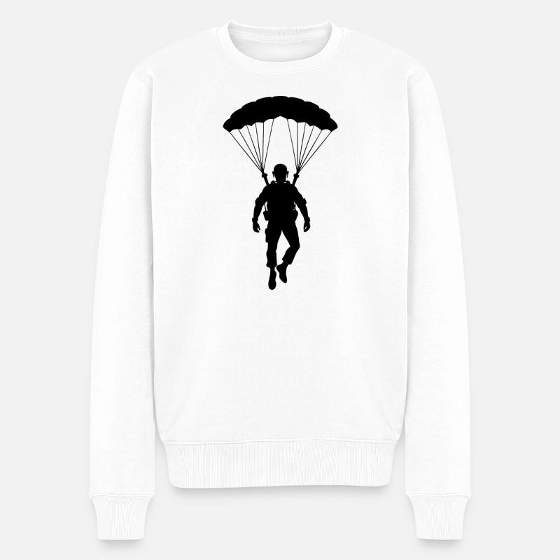 Fallschirmjäger - Männer Premium Bio Pullover - Weiß