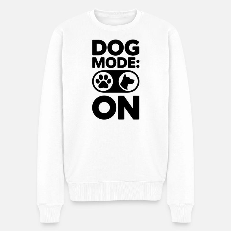 Mode Chien Logo Actif - Pull Premium bio Homme - blanc