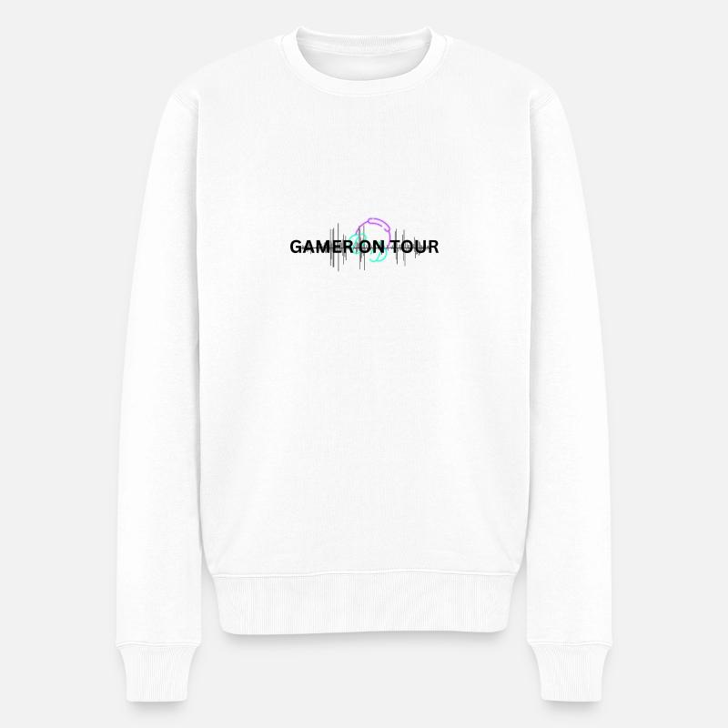 GAMER ON TOUR - Männer Premium Bio Pullover - Weiß