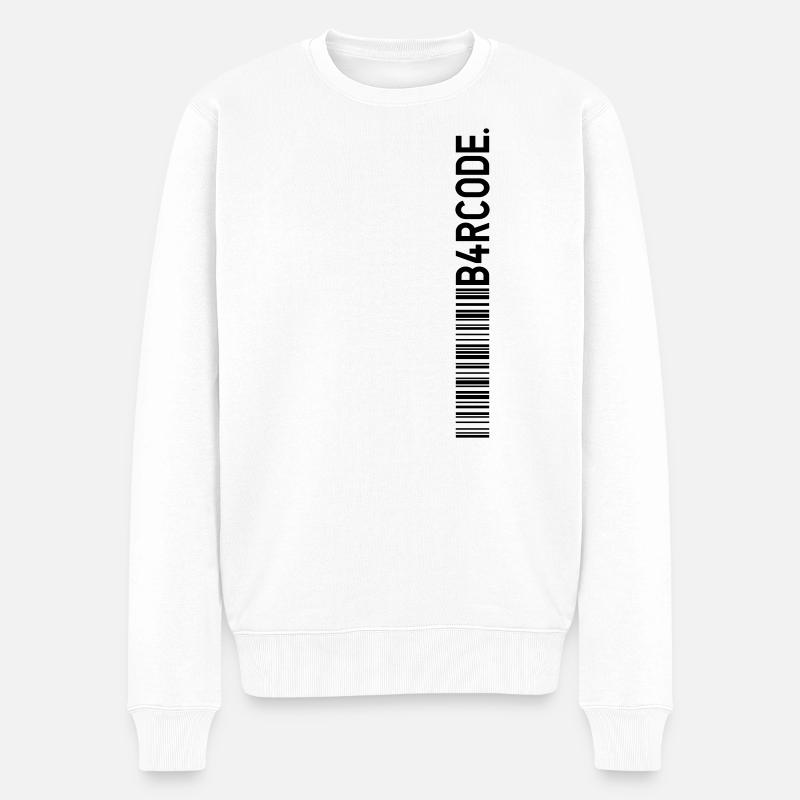 B4RCODE. Line black - Männer Premium Bio Pullover - Weiß