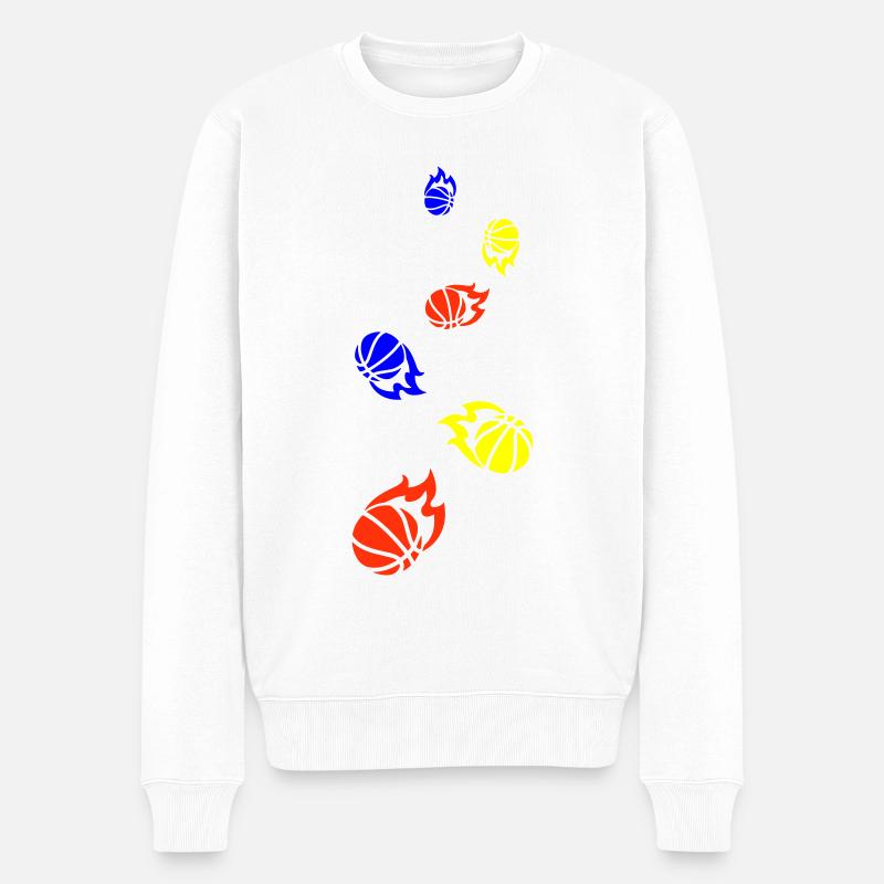 Basketball symbol Bunt - Männer Premium Bio Pullover - Weiß
