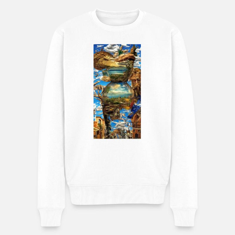 Surrealismus hourglass style - Männer Premium Bio Pullover - Weiß