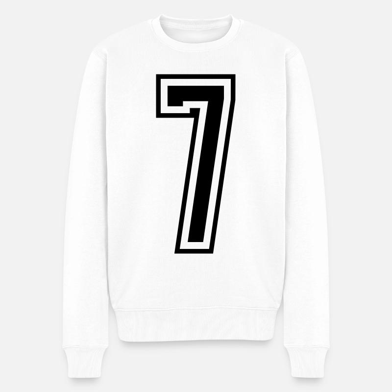 7 Numéro de numéro - Pull Premium bio Homme - blanc