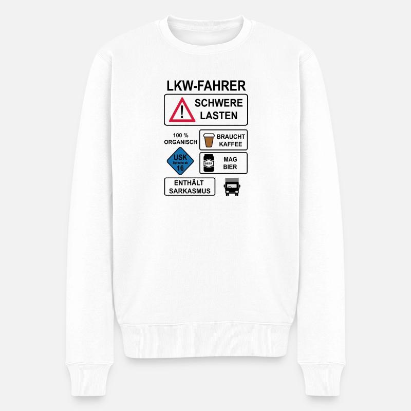 LKW Fahrer - Männer Premium Bio Pullover - Weiß