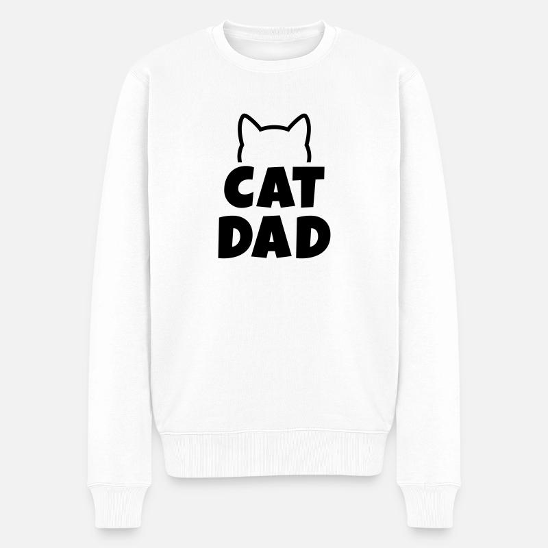 Cat Dad - Männer Premium Bio Pullover - Weiß