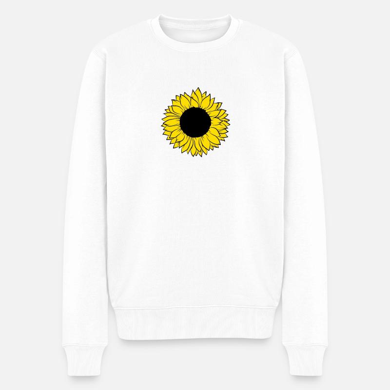 Sonnenblume - Männer Premium Bio Pullover - Weiß