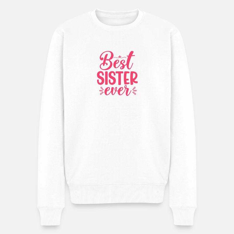 Beste Schwester - Männer Premium Bio Pullover - Weiß