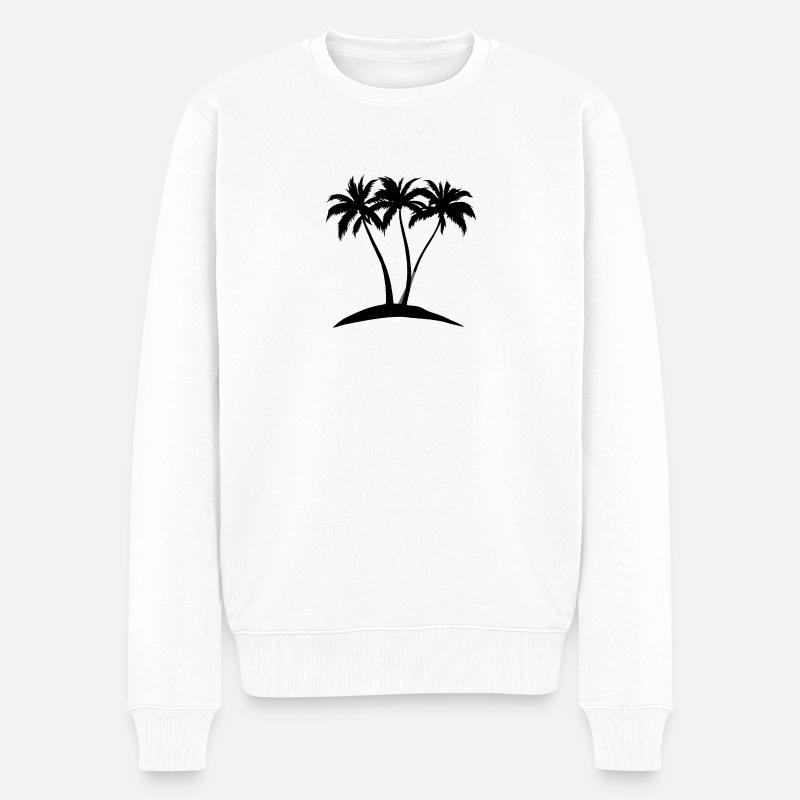 Palme - Männer Premium Bio Pullover - Weiß