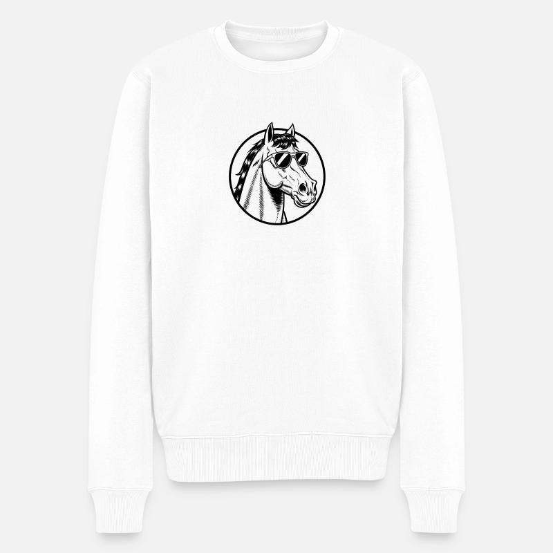 Reiten Reiten - Männer Premium Bio Pullover - Weiß