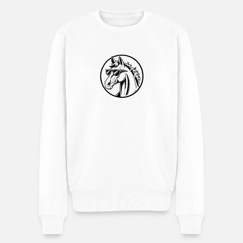 Reiten Reiten - Männer Premium Bio Pullover - Weiß