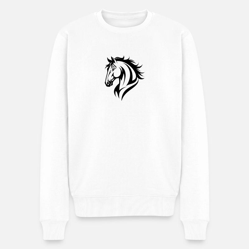Reiten Reiten - Männer Premium Bio Pullover - Weiß