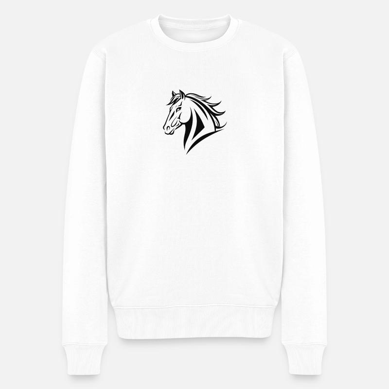 Cheval Équitation Équitation - Pull Premium bio Homme - blanc